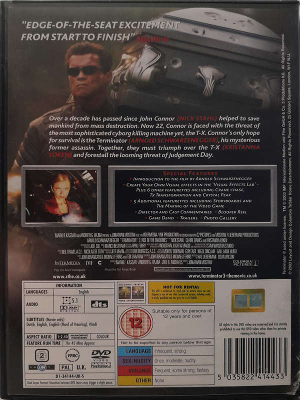 Terminator 3 - Rise of the Machines (2 Disc DVD set)