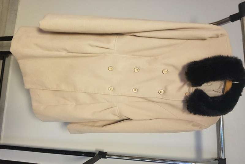Beige Brown Winter Jacker with Furr colar