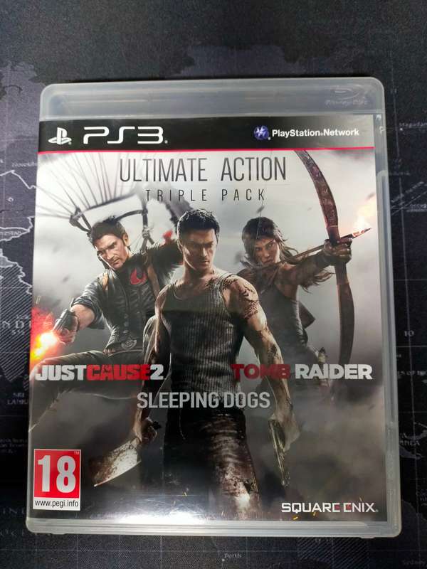Ultimate Action Triple Pack - Just Cause 2, Sleeping Dogs & Tomb Raider -PS3 / PlayStation 3