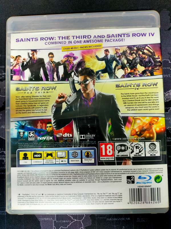 Saints Row Double Pack (SR 3 & 4 - Plus 40+ DLC Packs) PlayStation 3 / PS3 (RARE BUNDLE)