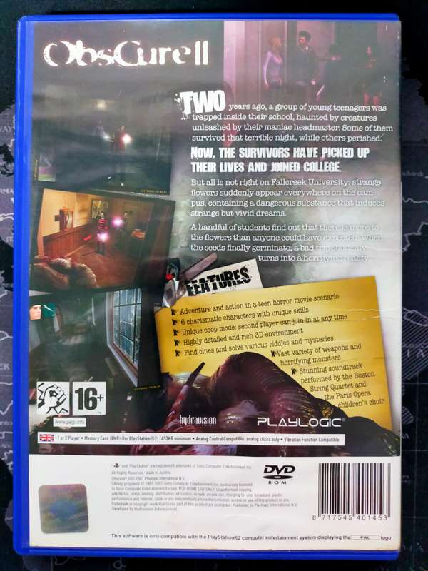 Obscure 2 - PlayStation 2 / PS2 (VERY RARE)