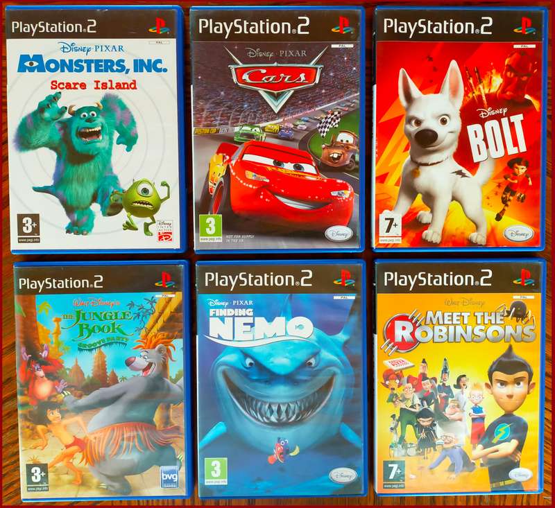 Disney PlayStation 2 Bundle - Cars, Monsters Inc., Bolt, Nemo, Meet the Robinsons & Jungle Book
