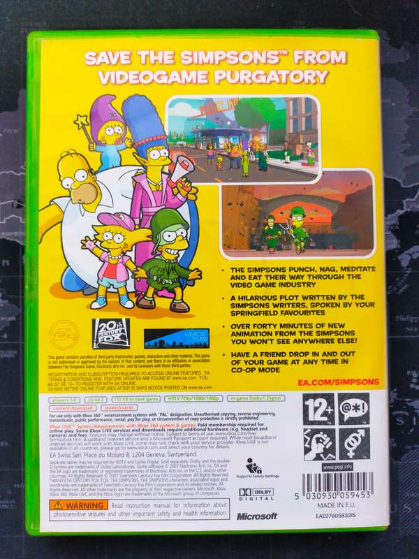 The Simpsons Game XBOX 360 (RARE)