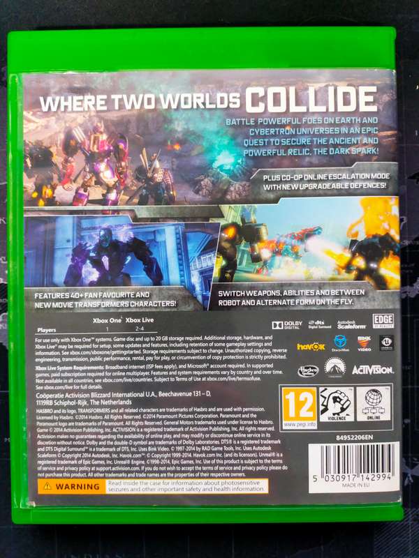 Transformers Rise of the Dark Spark - XBOX ONE (RARE)