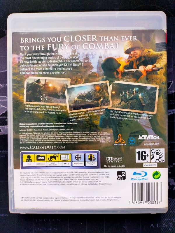 Call of Duty 3 PS3 / PlayStation 3 (Rare)