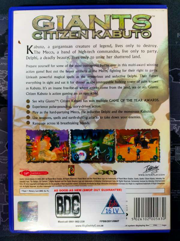 Giants Citizen Kabuto - PS2 / PlayStation 2 (RARE FIND)