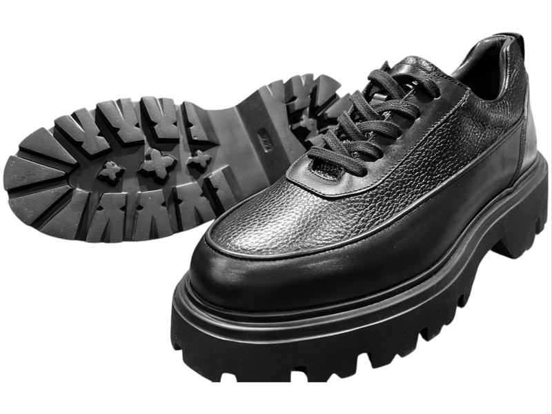 Mens leather lace-up sneakers