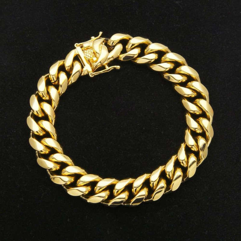 18k gold plated Mens curb bracelet