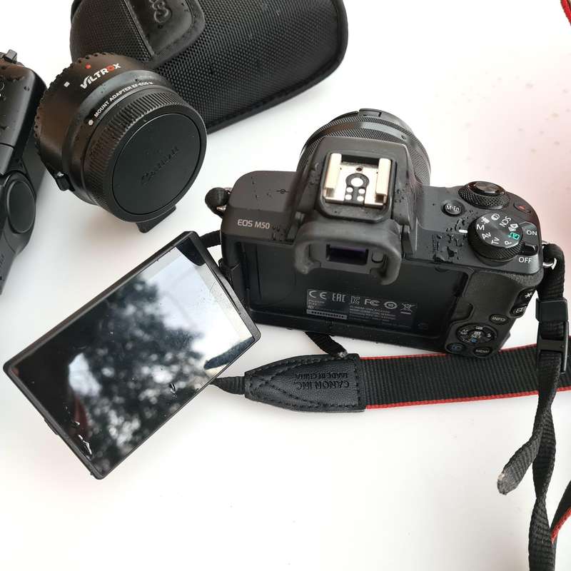 Canon EOS M50 Mirrorless Camera - Viltrox EF-M Lens Adapter - EF-M 15-45mm IS STM Lens - 64GB SD