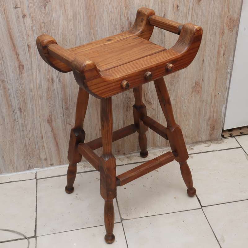 VINTAGE - Hard Wood Bar Stools (3 PCS)