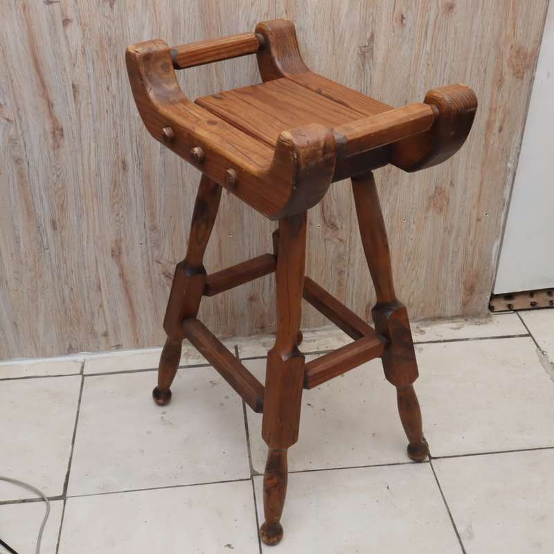 VINTAGE - Hard Wood Bar Stools (3 PCS)