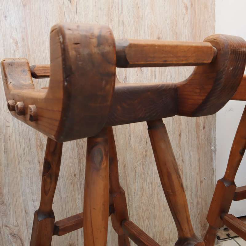 VINTAGE - Hard Wood Bar Stools (3 PCS)