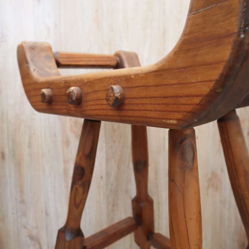 VINTAGE - Hard Wood Bar Stools (3 PCS)