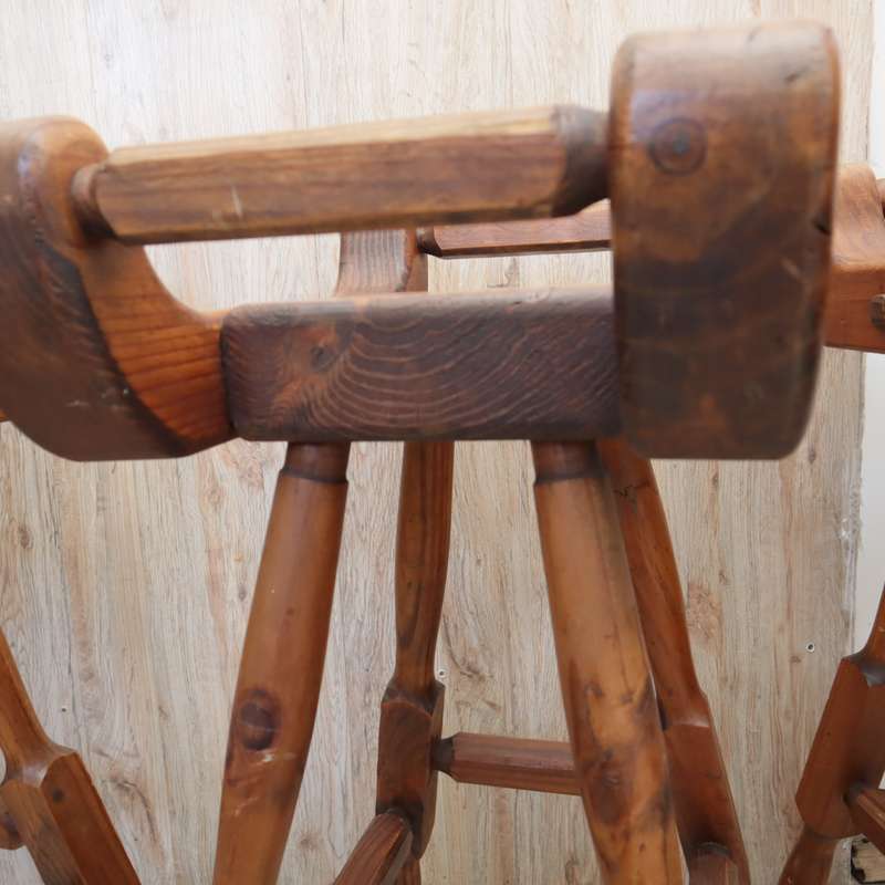 VINTAGE - Hard Wood Bar Stools (3 PCS)