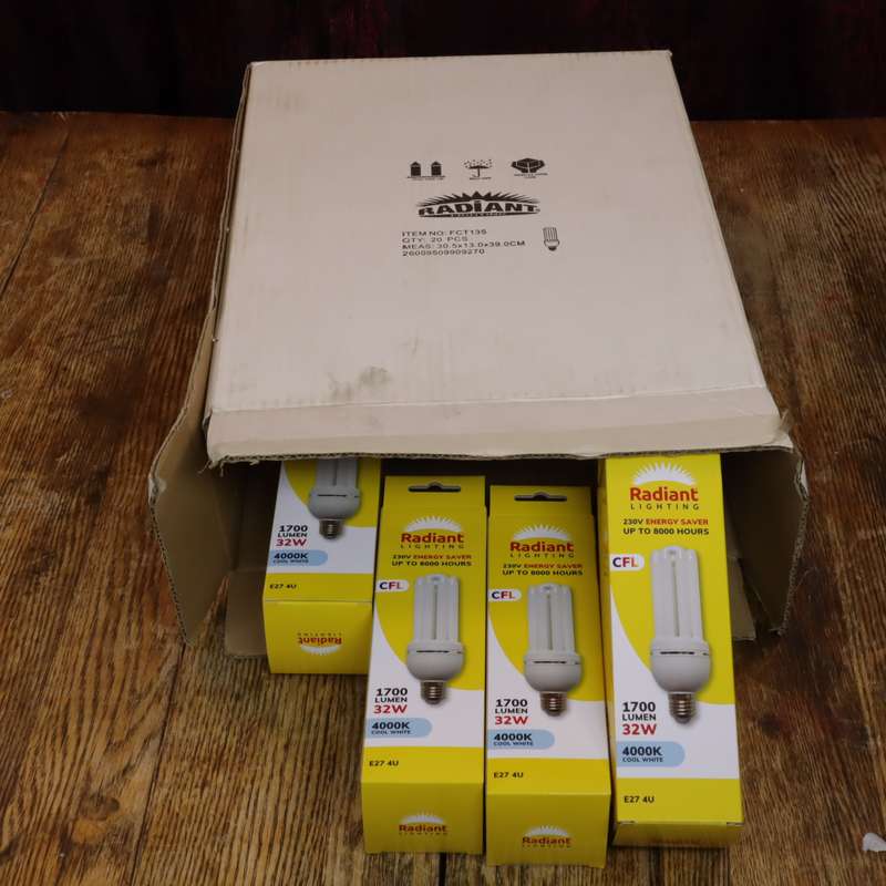 15 Pcs - Radiant YFCT135 (RLC91) Fluorescent Bulb 32w E27 8000h Cool White