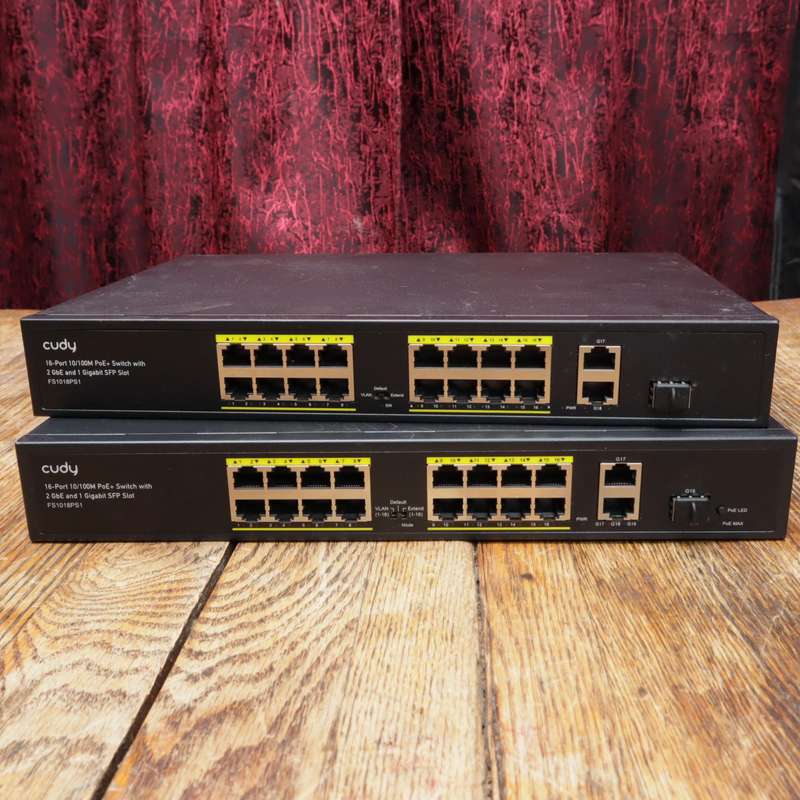 Cudy 16 Port Ethernet PoE+ 190W 2 Gigabit 1SFP Switch - FS1018PS1