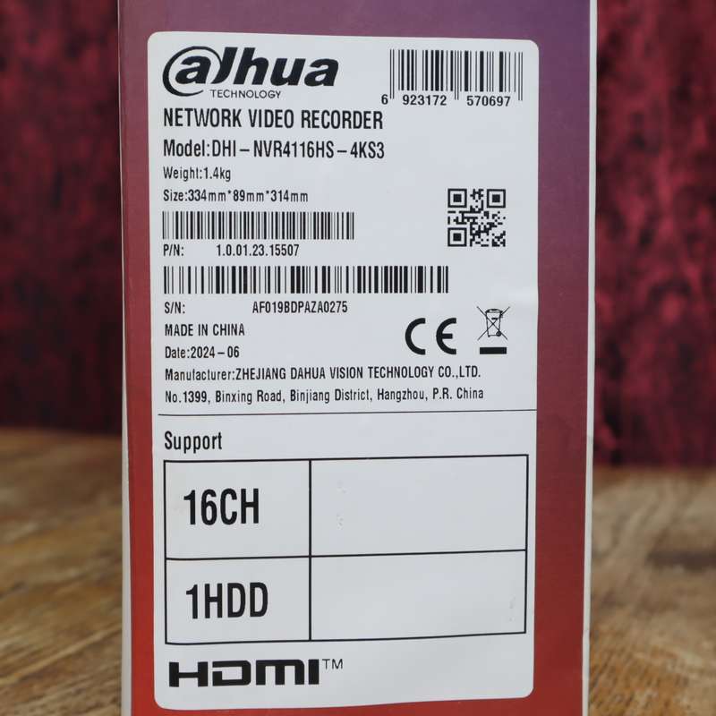 Dahua NVR4116HS-4KS3 16 Channel Network Video Recorder