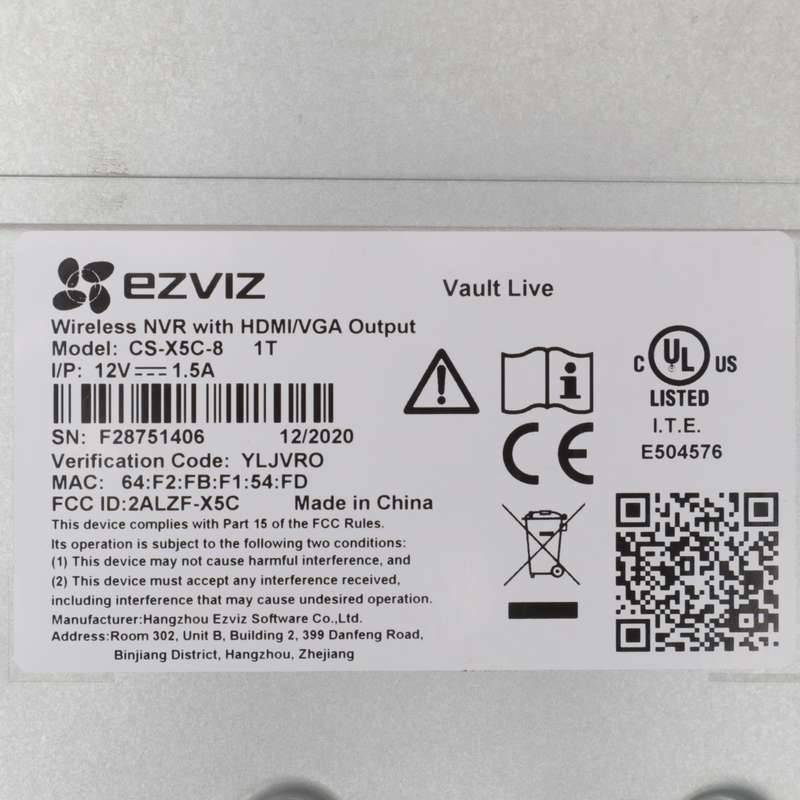EZVIZ 8 Channel Wireless NVR CS-X5C-8 HDMI VGA 1TB HDD