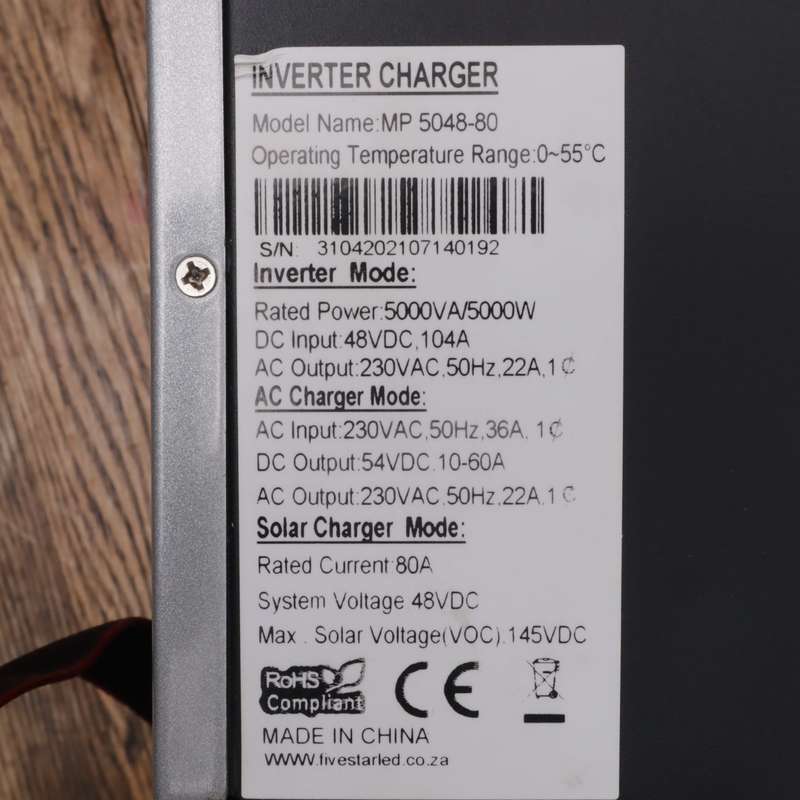 FiveStar Hybrid Solar Pure Sine Wave Inverter Mppt Controller - FS-I008/48V5000VA