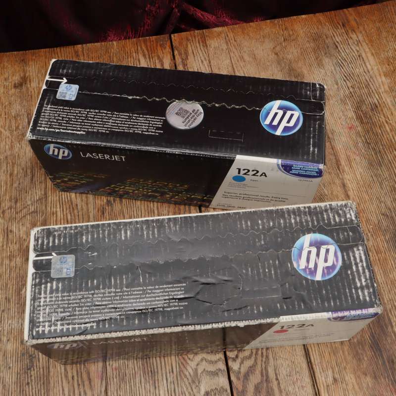 2 Pcs HP Colour Toners Cartridges - 122A - Magenta Cyan