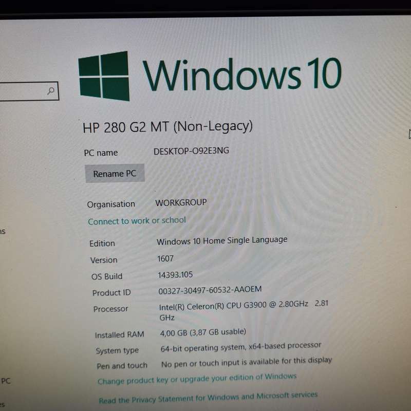HP 280 G2 MT Business PC Desktop Intel Celeron 500GB HDD 2.8GHz 4GB RAM