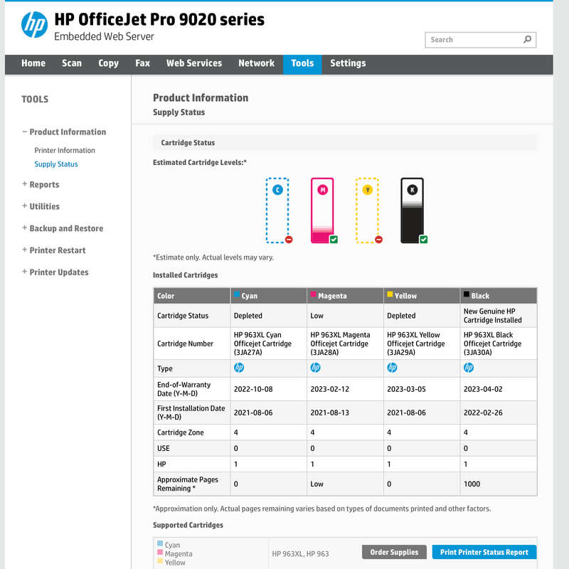 HP OfficeJet Pro 9023 A4 Colour All-in-One Inkjet Printer - 1MR66-64001