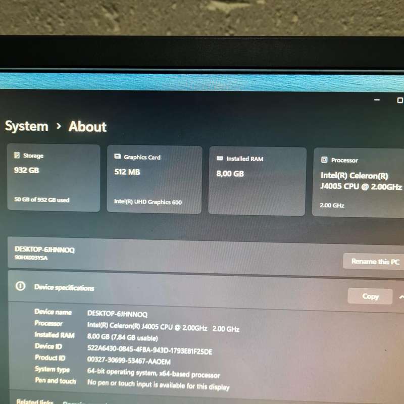 Lenovo Ideacentre 310S-08IGM 2.0GHz Celeron J4005 1TB HDD 8GB RAM Wi-Fi