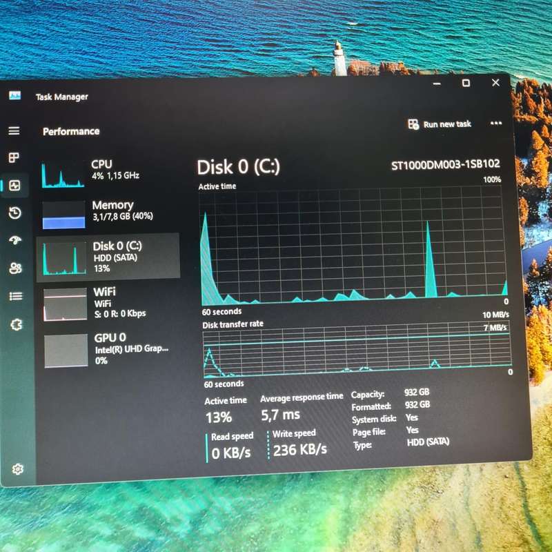 Lenovo Ideacentre 310S-08IGM 2.0GHz Celeron J4005 1TB HDD 8GB RAM Wi-Fi