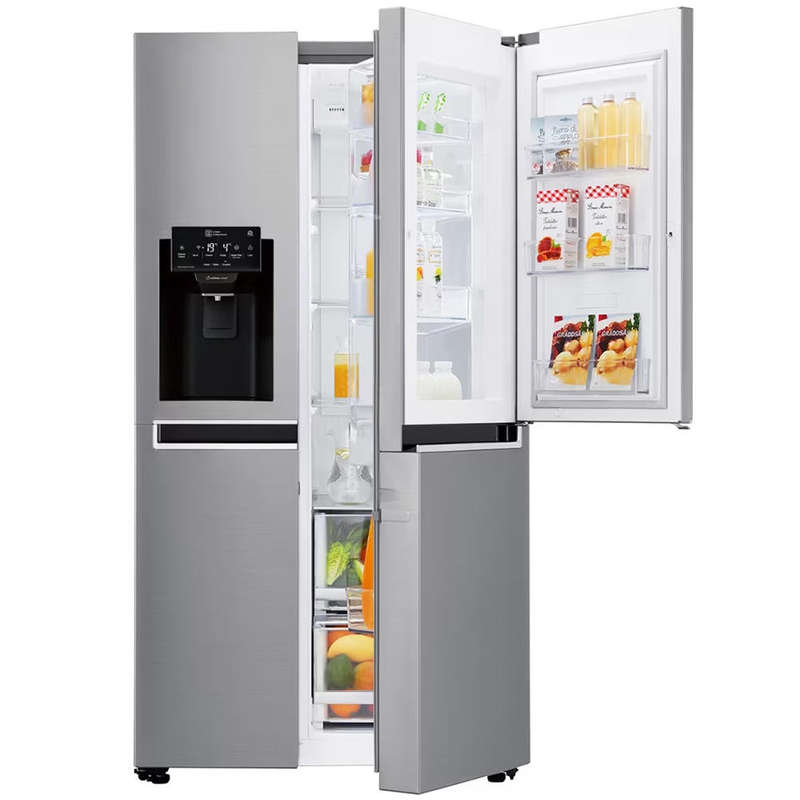 LG 601L Platinum Silver Side by Side Refrigerator, Door-In-Door (Plumbed) - GC-J247SLUV