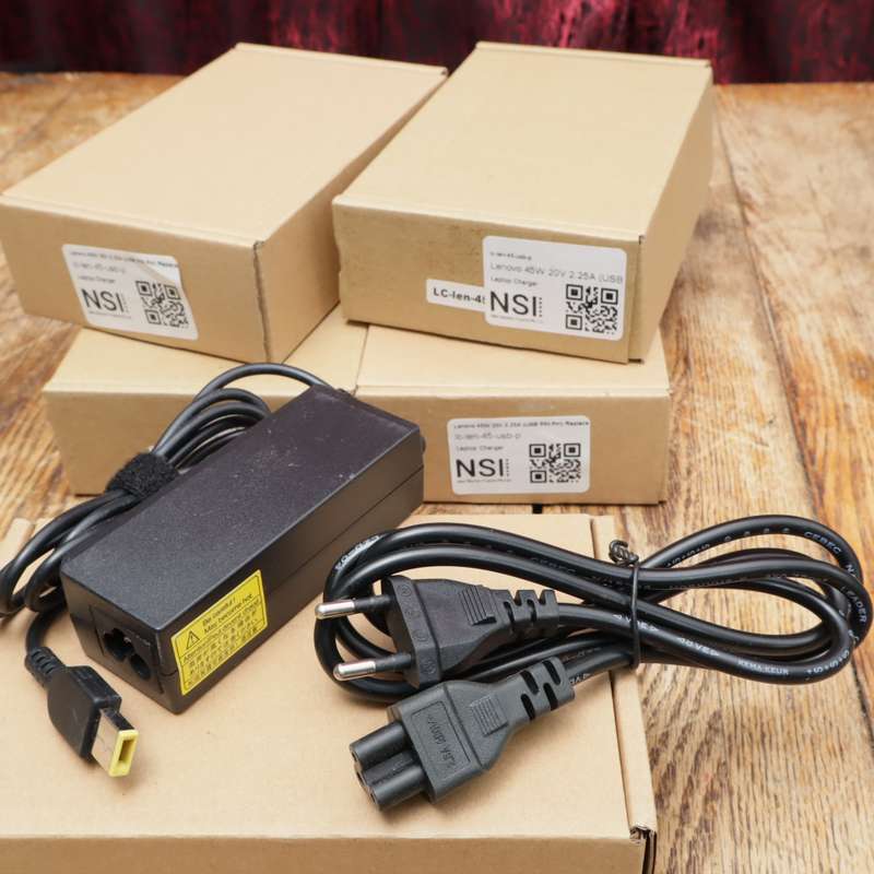5 Pcs Lenovo 45W Square Pin Power Adapter Charger - 20v 2.25A