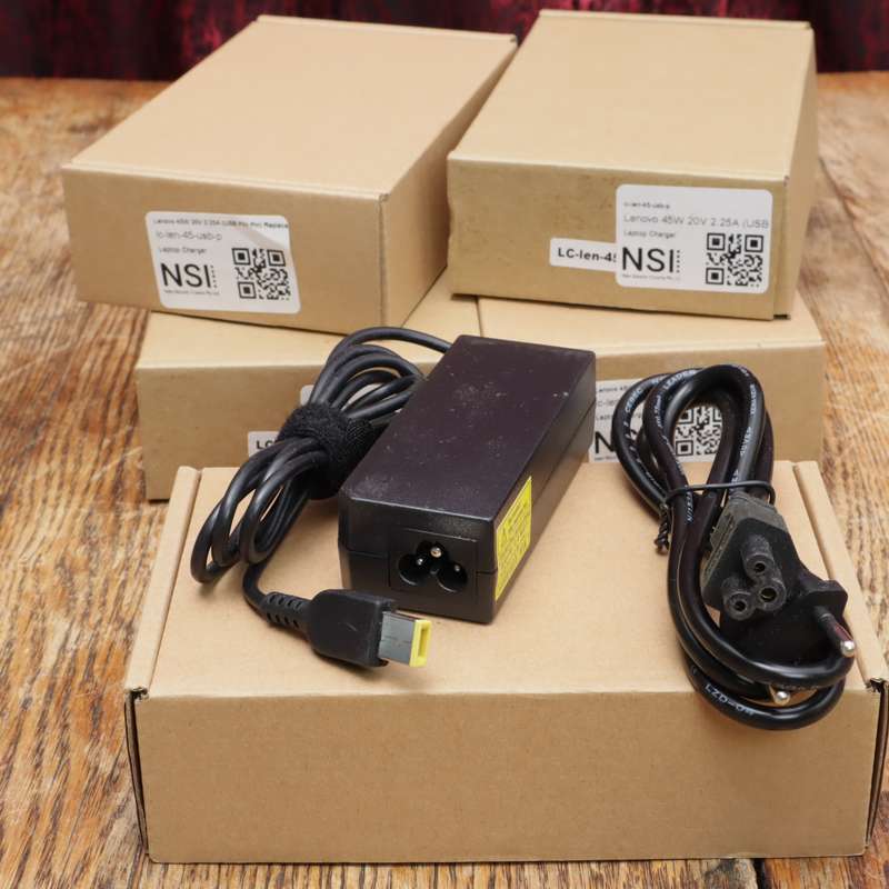 5 Pcs Lenovo 45W Square Pin Power Adapter Charger - 20v 2.25A