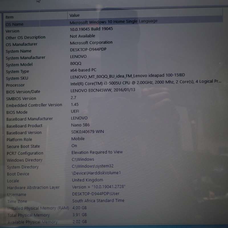 Lenovo Ideapad 100-15IBD Laptop Core i3 1TB HDD - 2.0GHz 4GB RAM
