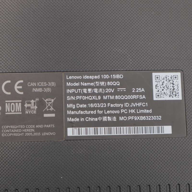 Lenovo Ideapad 100-15IBD Laptop Core i3 1TB HDD - 2.0GHz 4GB RAM