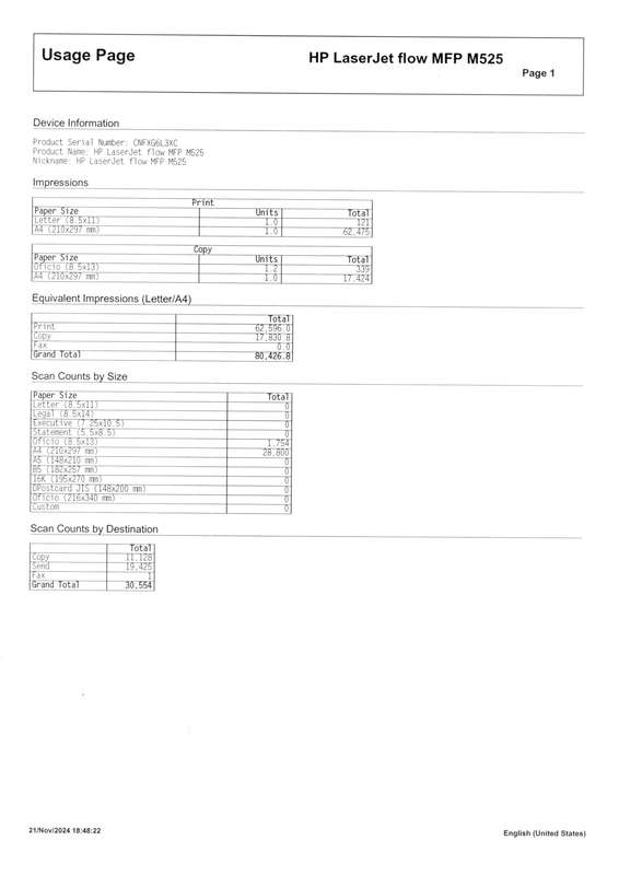 HP LaserJet Enterprise flow MFP M525c Mono Printer CF118A