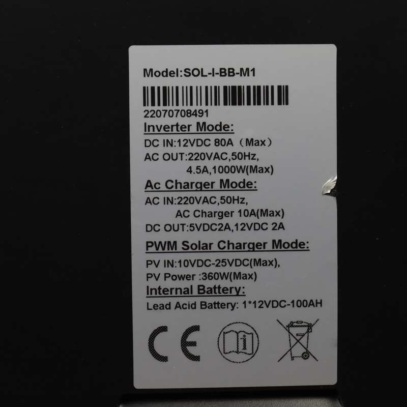 Mecer Pure Sine Wave Inverter with 1x 100Ah Battery and Solar PV Input