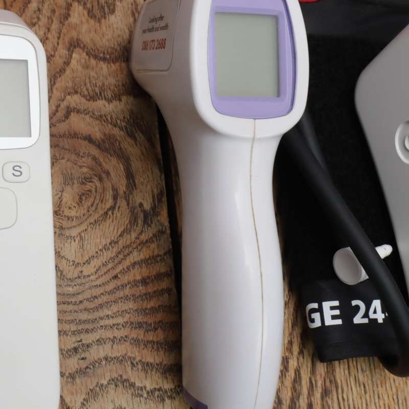 Blood Pressure BP and Laser Thermometre Measuring Devices