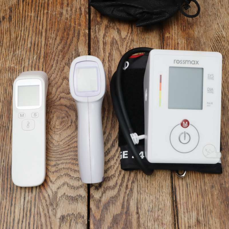 Blood Pressure BP and Laser Thermometre Measuring Devices