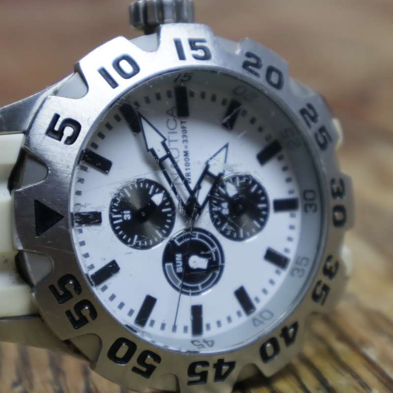 Nautica A15583G Chronograph Watch - White Strap