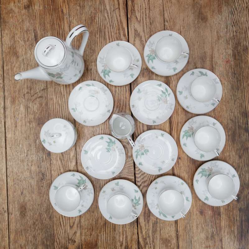 Noritake RC Japan 595 Maple Leaf Fine China Porcelain Tea Set