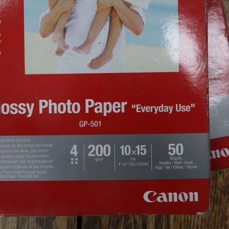 Canon GP-501 Glossy Photo Paper 10x15mm and HP Sticky Photo Sheets 10x13mm