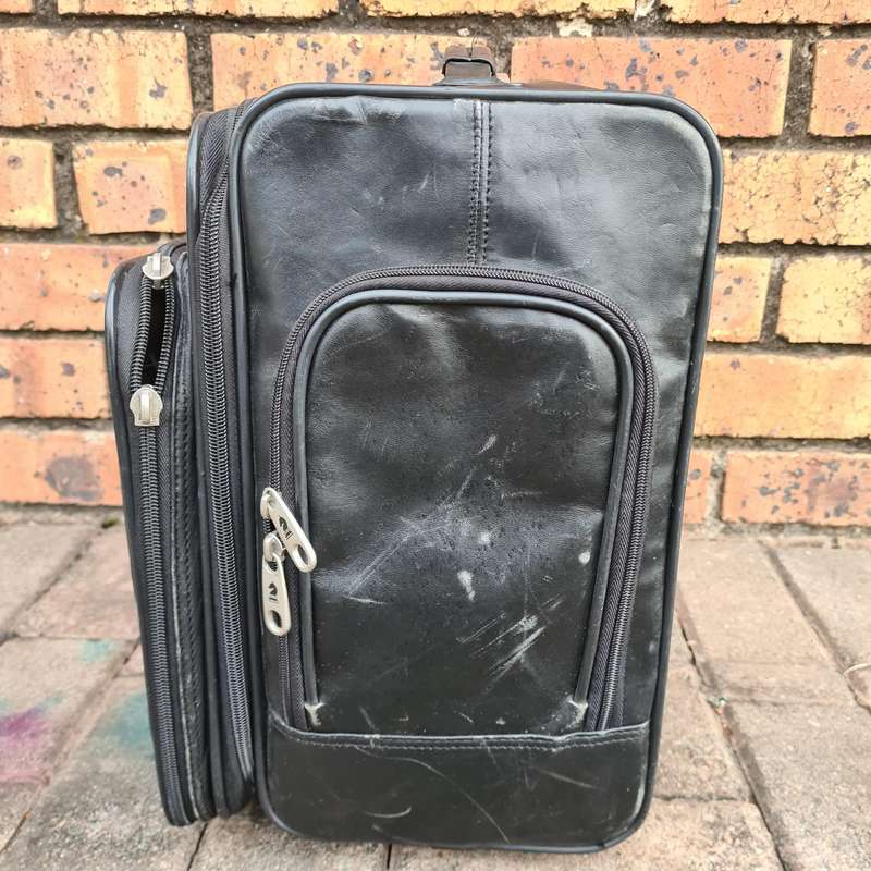 Ricardo Leather Carry-On Travel Bag with Rollers