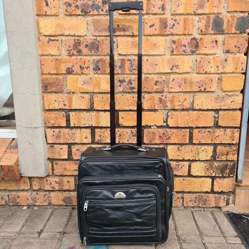Ricardo Leather Carry-On Travel Bag with Rollers