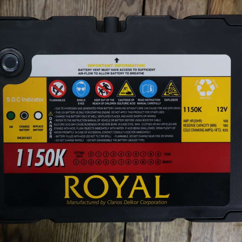 Clarios Delkor Royal Deep Cycle Battery 105Ah 12v - 1150K