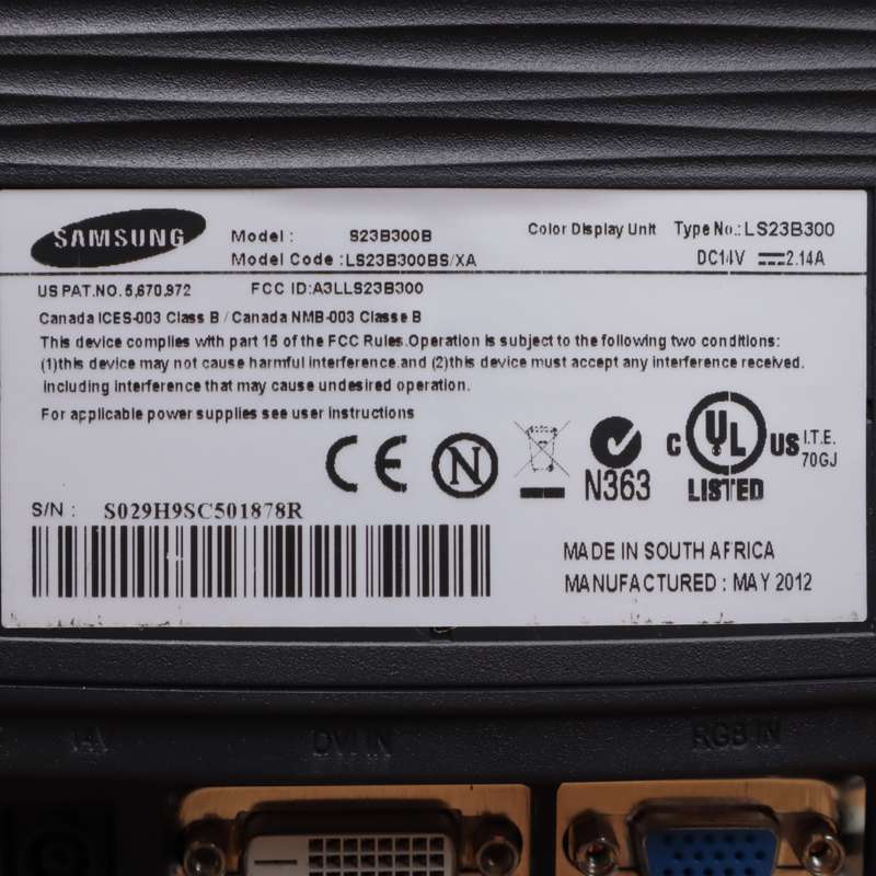 Samsung SyncMaster 23" LED Monitor Display S23B300B FHD 1080p