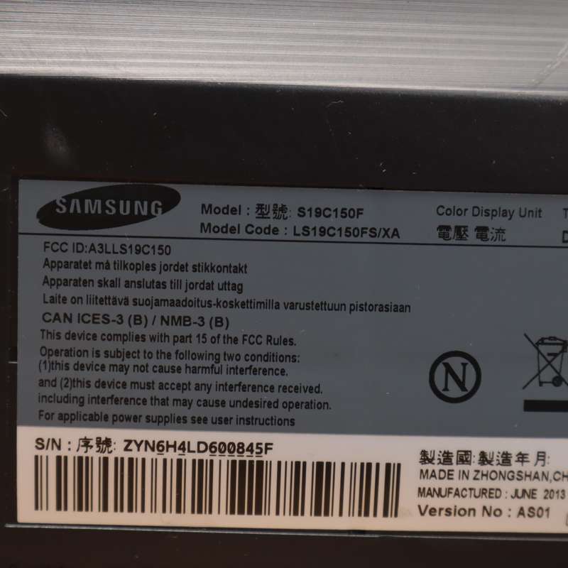 Samsung 19" S19A10N LED Computer Display Monitor - 1,366 x 768