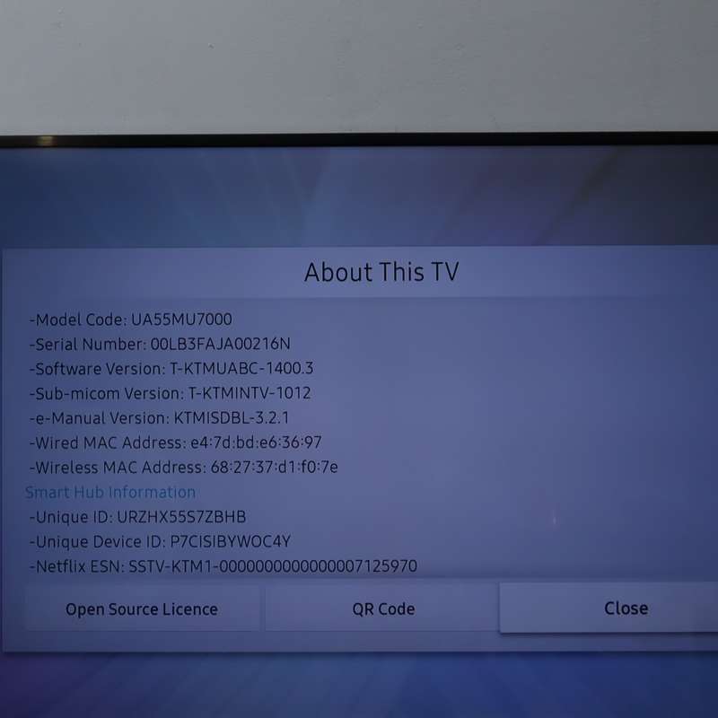 Samsung UA55MU7000 55" UHD PurColour 4K Smart TV