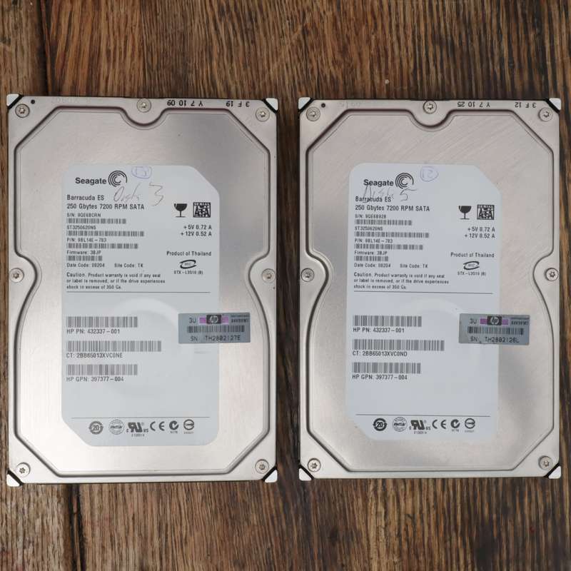 Seagate Barracuda 250GB 7200 RPM 3.5" SATA HDD - 2 Pcs