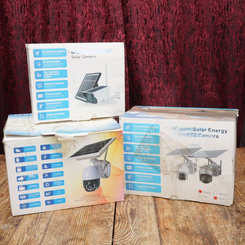 3 PCs - Solar Powered IP WiFi CCTV Security Camera with Inbuilt Lithium Battery 1080P