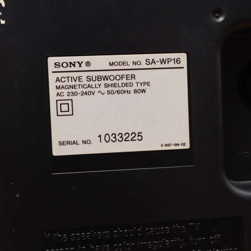 Sony Active Subwoofer SA-WP16 - Magnetically Shielded Type 80W