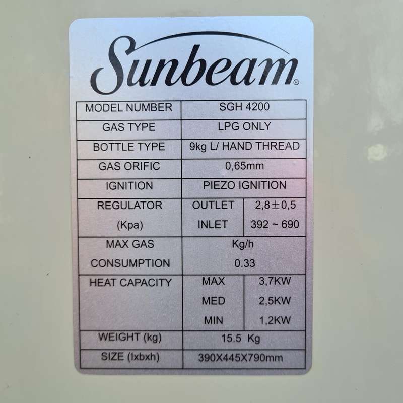 Sunbeam SGH 4200 3-Panel Gas Heater